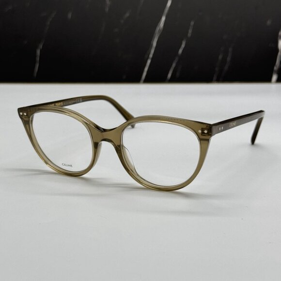 NEW CL50068I 093 CELINE WOMEN CAT EYE EYEGLASSES  KHAKI EYEWEAR CELINE - Picture 3 of 11